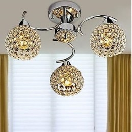 Plafonnier en cristal moderne absorbant la lumière du dôme Lustre suspendu assis