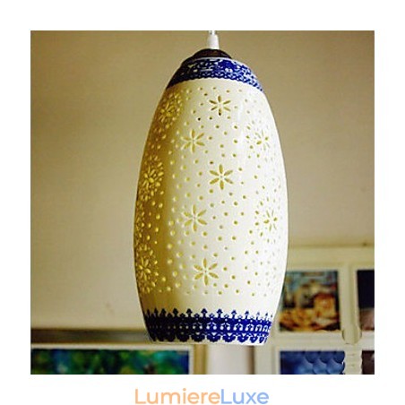 Lampe rétro en céramique, escalier, lustre bleu à une tête, créatif Lampe rétro en céramique, escalier, lustre bleu à une tête, créatif
