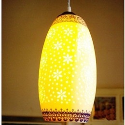 Lampe rétro en céramique, escalier, lustre bleu à une tête, créatif