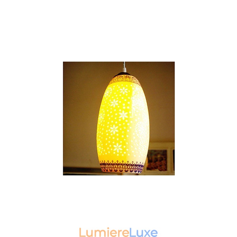 Lampe rétro en céramique, escalier, lustre bleu à une tête, créatif