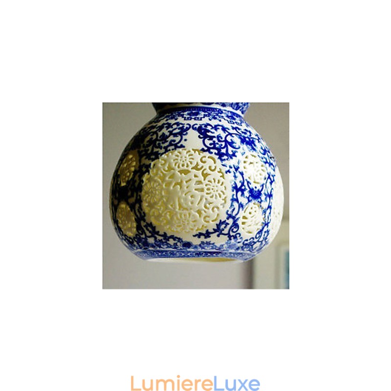Lampe rétro en céramique, escalier, lustre bleu à une tête, créatif