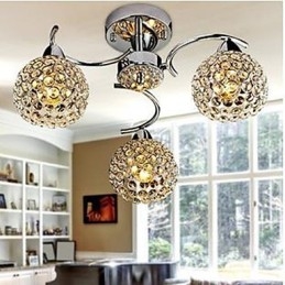 Plafonnier en cristal moderne absorbant la lumière du dôme Lustre suspendu assis