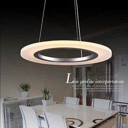 Suspension ronde en acrylique laiteux avec anneau unique