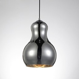 Suspension en forme de gourde, 1 lumière, simplicité moderne, chrome doré, or rose, ambre, gris fumé, verre et acier au carbone