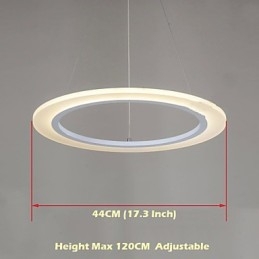 Suspension ronde en acrylique laiteux avec anneau unique