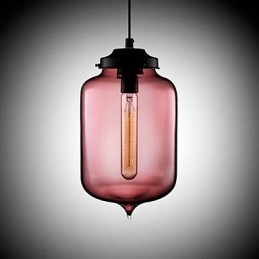 Suspension design bouteille 1 lumière peinture minimaliste en fer