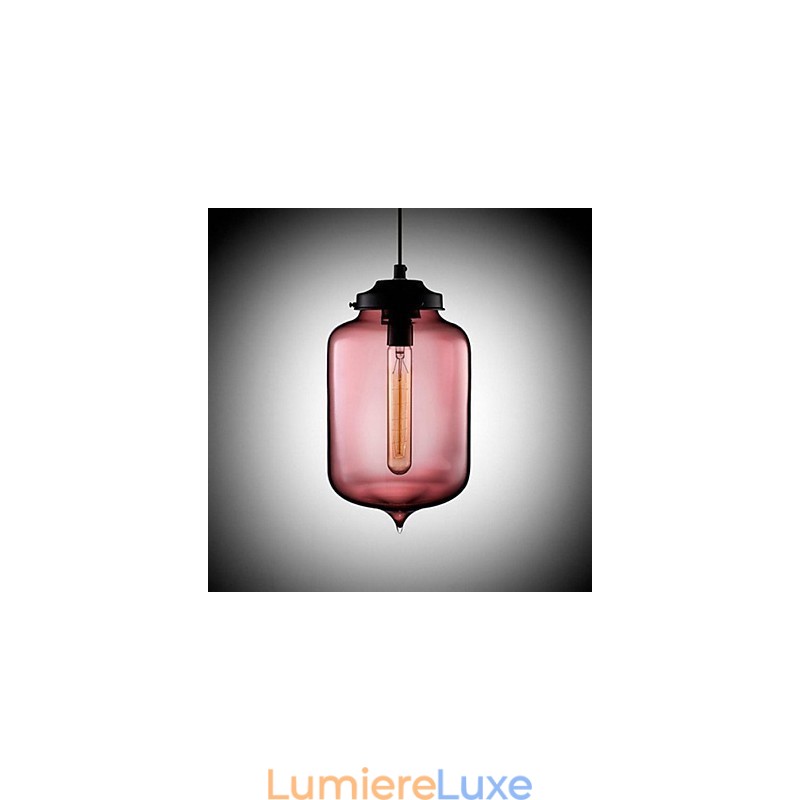 Suspension design bouteille 1 lumière peinture minimaliste en fer