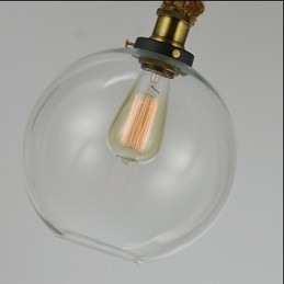 Lustre en verre créatif industriel vintage de style country américain à une tête avec corde
