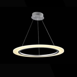 Suspension ronde en acrylique laiteux avec anneau unique