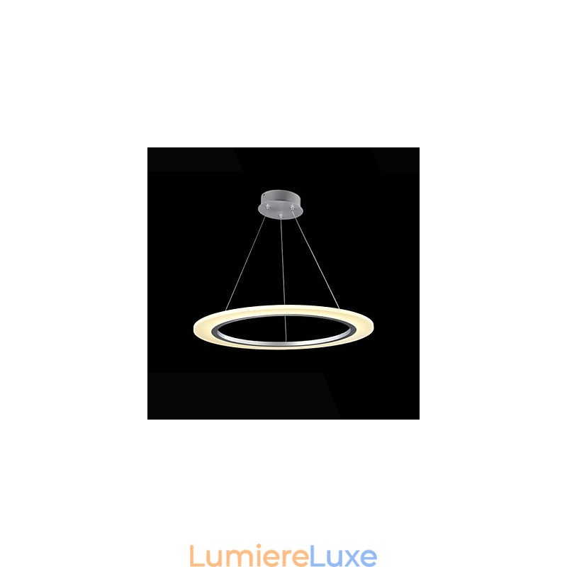 Suspension ronde en acrylique laiteux avec anneau unique