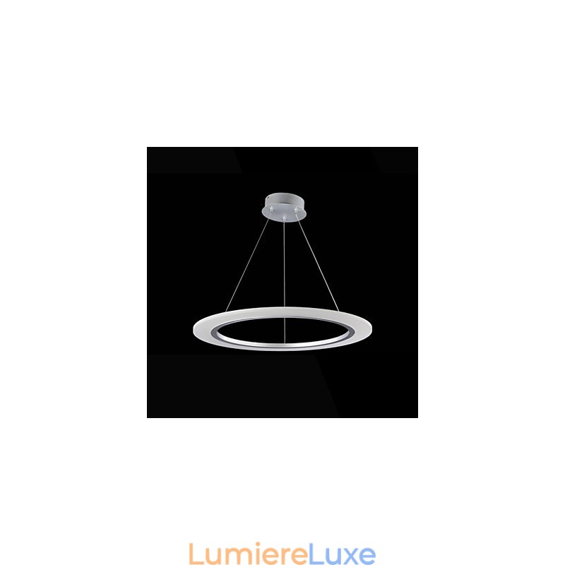 Suspension ronde en acrylique laiteux avec anneau unique