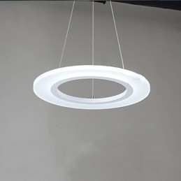 Suspension ronde en acrylique laiteux avec anneau unique