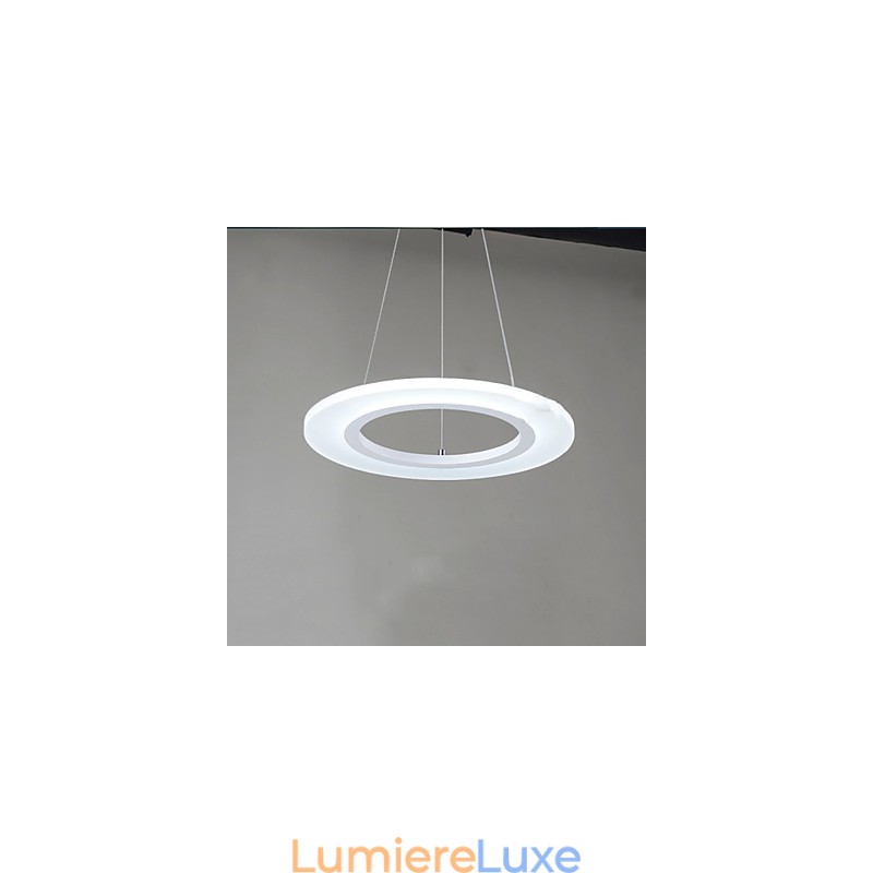 Suspension ronde en acrylique laiteux avec anneau unique