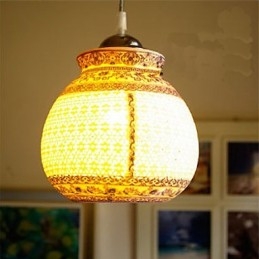 Lampe rétro en céramique, escalier, lustre bleu à une tête, créatif