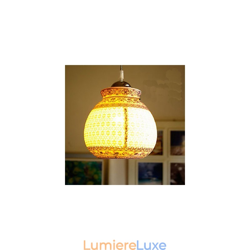 Lampe rétro en céramique, escalier, lustre bleu à une tête, créatif