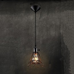 Lustre industriel rétro style country américain, petit modèle, cage en fer