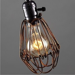 Lustre industriel rétro style country américain, petit modèle, cage en fer