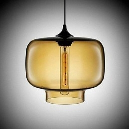 Suspension design bouteille 1 lumière, peinture concise en fer