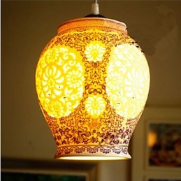 Lampe rétro en céramique, escalier, lustre bleu à une tête, créatif