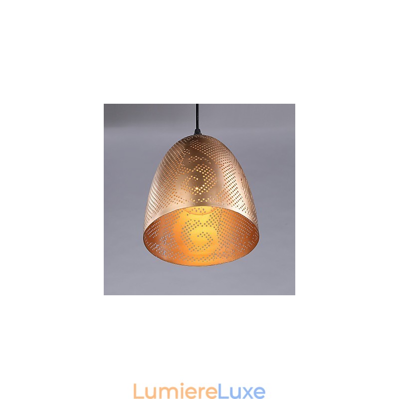 Lustre moderne en fer forgé doré