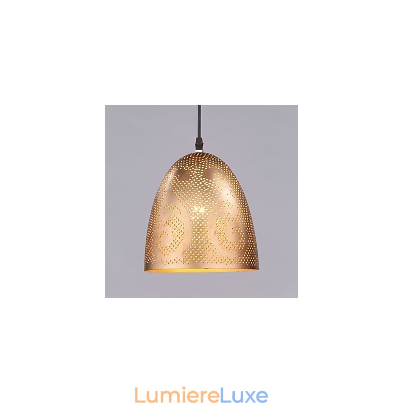 Lustre moderne en fer forgé doré