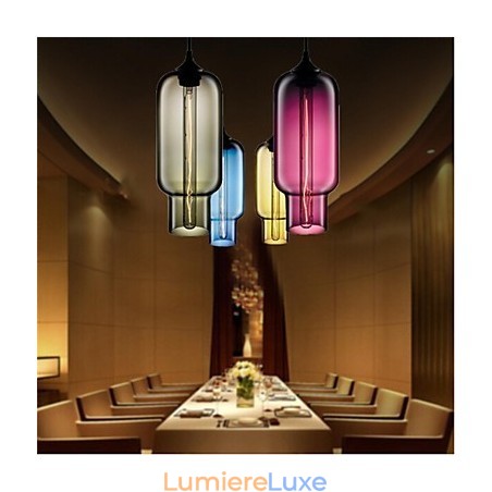 Lampe suspendue rétro créative à tête unique en verre, style café dans un bocal à poissons rouges Lampe suspendue rétro créative à tête unique en verre, style café dans un bocal à poissons rouges