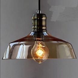 Lampe à suspension industrielle simple en verre rétro