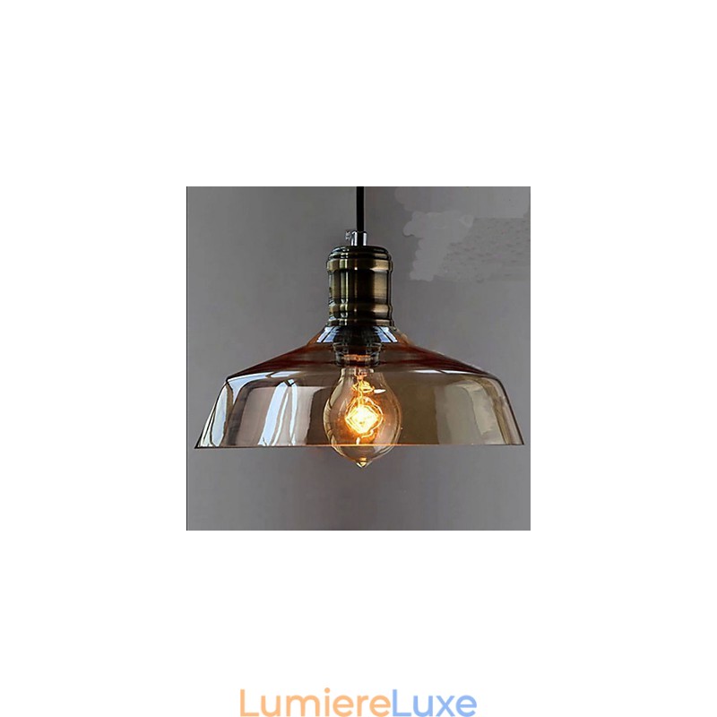 Lampe à suspension industrielle simple en verre rétro