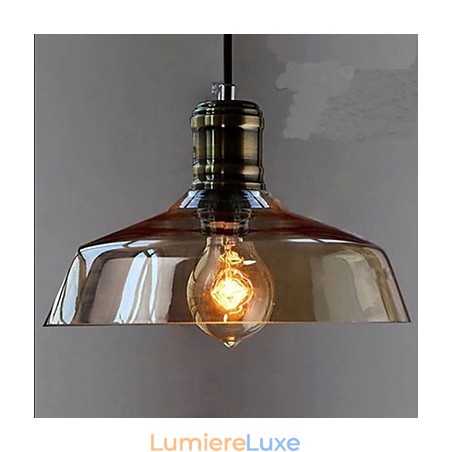 Lampe à suspension industrielle simple en verre rétro Lampe à suspension industrielle simple en verre rétro