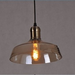 Lampe à suspension industrielle simple en verre rétro