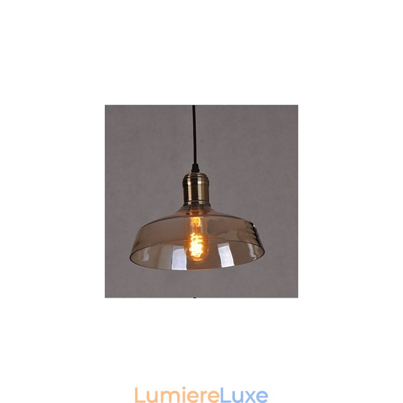 Lampe à suspension industrielle simple en verre rétro