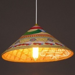 Lustre moderne en forme de chapeau de thé Lustre Lustre en bambou Chapeaux