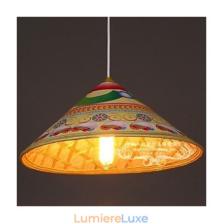 Lustre moderne en forme de chapeau de thé Lustre Lustre en bambou Chapeaux Lustre moderne en forme de chapeau de thé Lustre Lustre en bambou Chapeaux