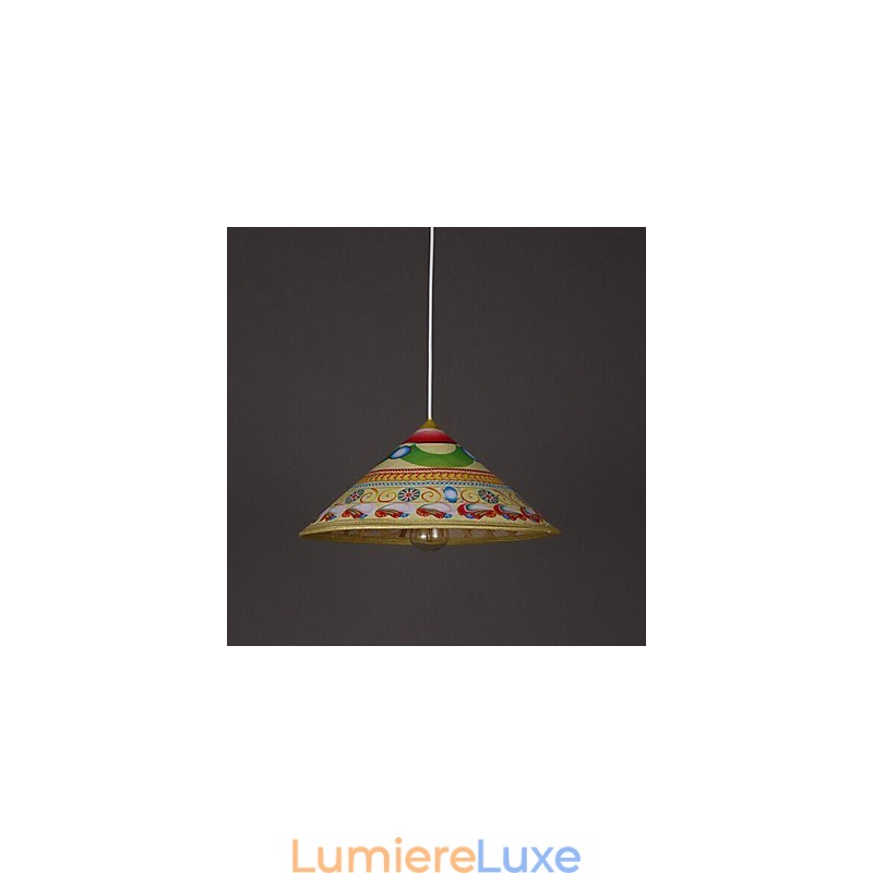 Lustre moderne en forme de chapeau de thé Lustre Lustre en bambou Chapeaux