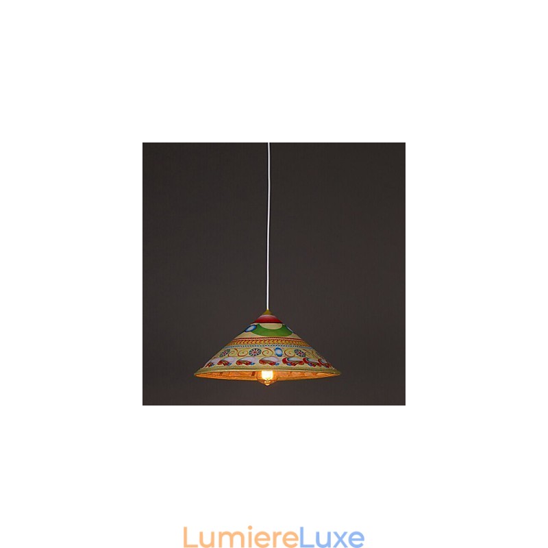 Lustre moderne en forme de chapeau de thé Lustre Lustre en bambou Chapeaux