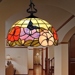 Lustre en vitrail des arts créatifs ruraux restaurant les anciennes manières de la lampe