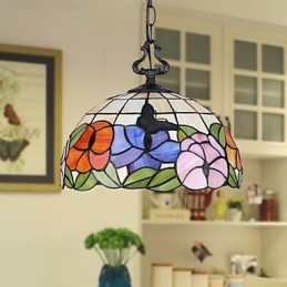 Lustre en vitrail des arts créatifs ruraux restaurant les anciennes manières de la lampe