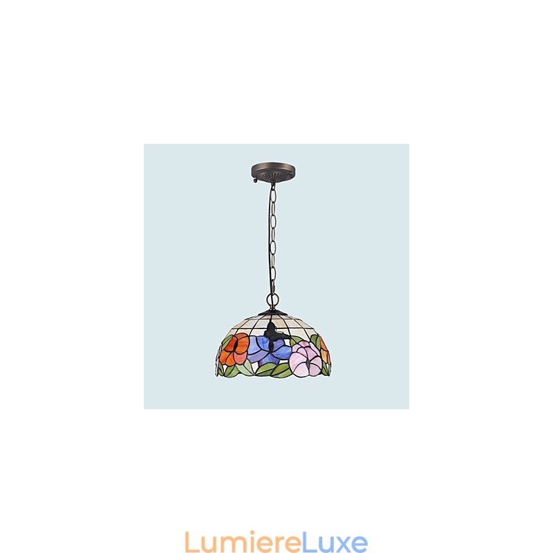 Lustre en vitrail des arts créatifs ruraux restaurant les anciennes manières de la lampe