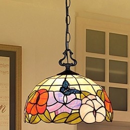 Lustre en vitrail des arts créatifs ruraux restaurant les anciennes manières de la lampe