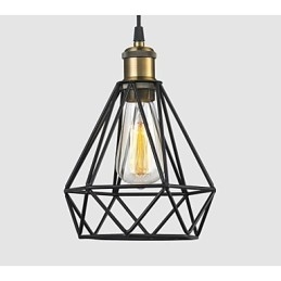 Suspension industrielle en fil métallique, éclairage pour café, loft, entrepôt, cordon noir