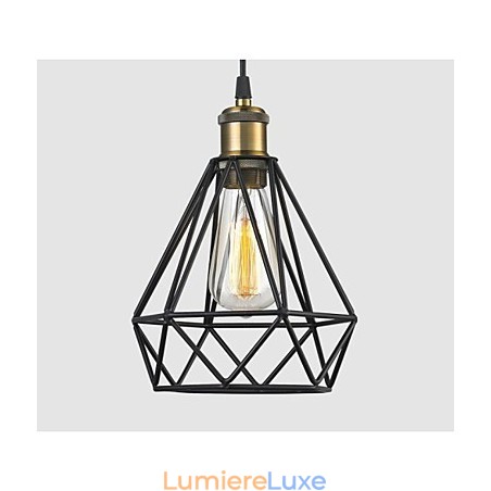 Suspension industrielle en fil métallique, éclairage pour café, loft, entrepôt, cordon noir Suspension industrielle en fil métallique, éclairage pour café, loft, entrepôt, cordon noir