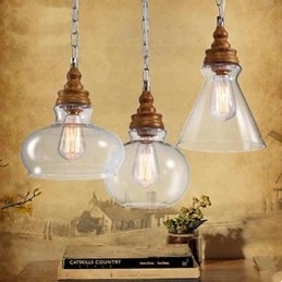 Lampes et lanternes en cristal effet grain de bois pour café
