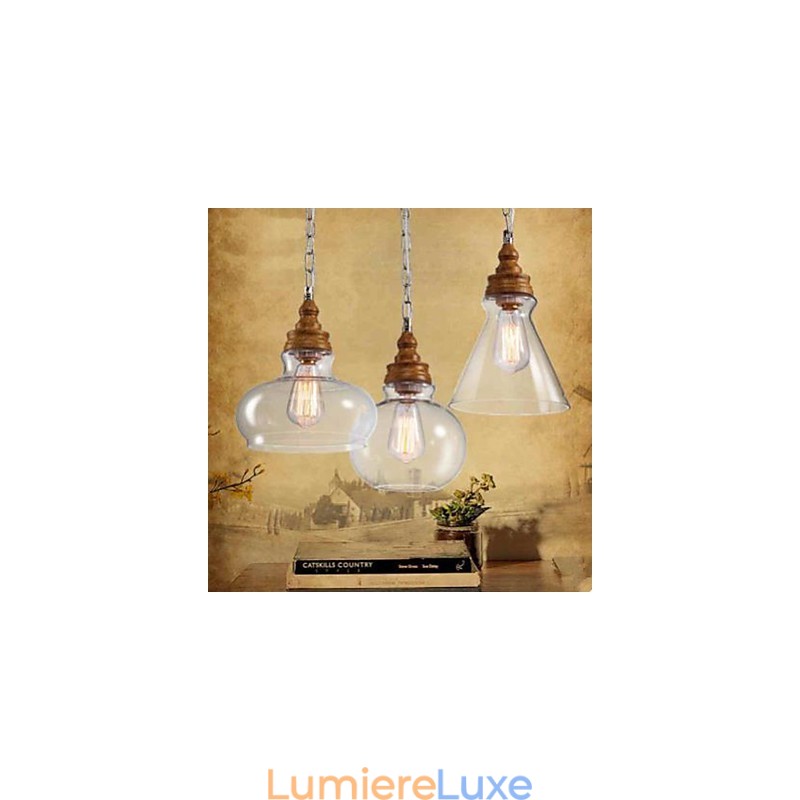 Lampes et lanternes en cristal effet grain de bois pour café