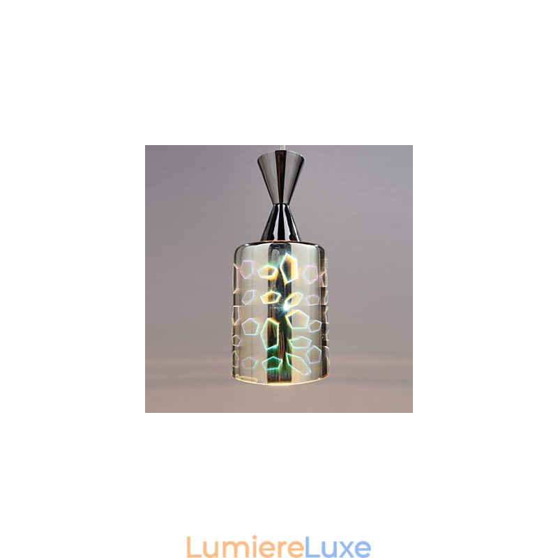 Lampe suspendue chromée Dream gravée au laser L