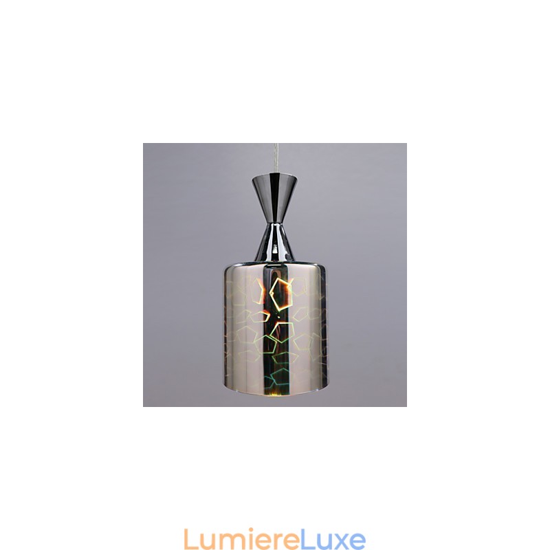 Lampe suspendue chromée Dream gravée au laser L