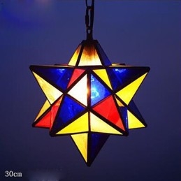 Lampe suspendue moderne en forme d'étoiles, style artistique et créatif, 30 cm