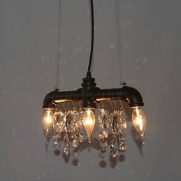 Suspension créative à 3 lumières de style nord-américain en forme de tuyau