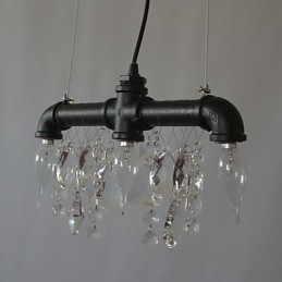 Suspension créative à 3 lumières de style nord-américain en forme de tuyau