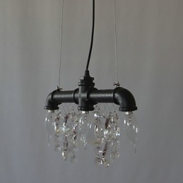 Suspension créative à 3 lumières de style nord-américain en forme de tuyau