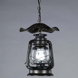 Suspension lanterne vintage en laiton à 1 lumière